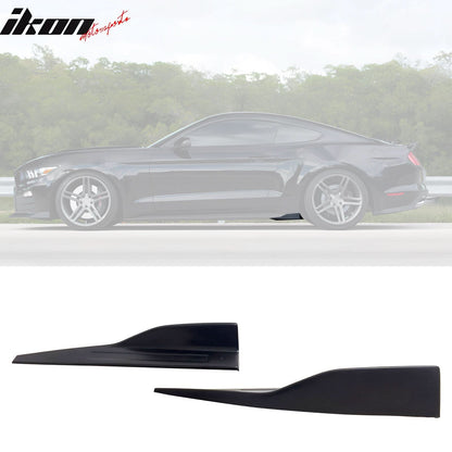 Universal Side Skirts PU ROU Style Unpainted BlackÂ Rocker Pane