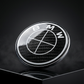 BMW Roundel Emblem Covers - Full Carbon Fiber Black and White Style V2