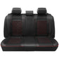 Diamond Stitch Mesh Fabric Seat Covers - Full Set 4PCS Black Red