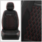 Diamond Stitch Mesh Fabric Seat Covers - Full Set 4PCS Black Red