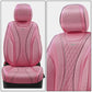 Diamond Stitch Mesh Fabric Leatherette Front Row Seat Covers - Pink