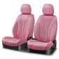 Diamond Stitch Mesh Fabric Leatherette Front Row Seat Covers - Pink