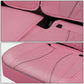 Diamond Stitch Mesh Fabric Leatherette Seat Covers Full Set - Pink