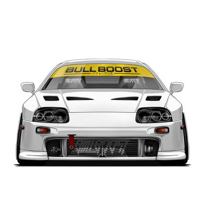 Bull Boost Vinyl Window Banner - Modern