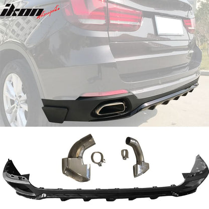 2014-2017 BMW F15 X5 Base MP Style Rear Kits + Muffler Tips S/S Chrome