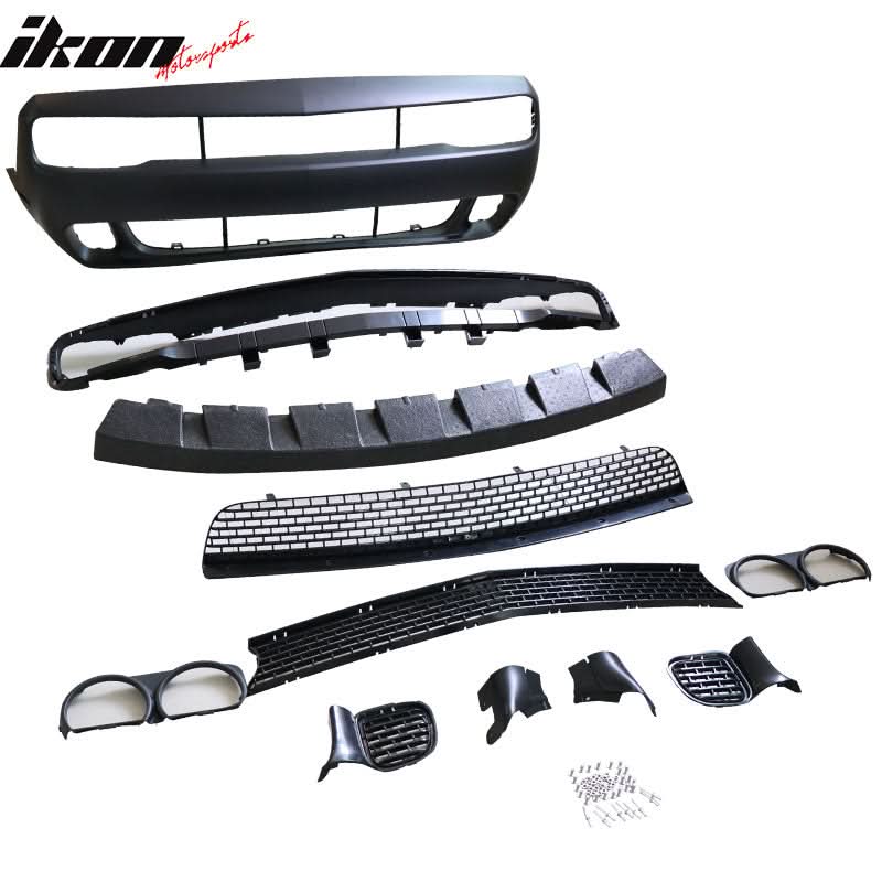 2008-2014 Dodge Challenger Front Bumper + Demon Lip + Fender Flares