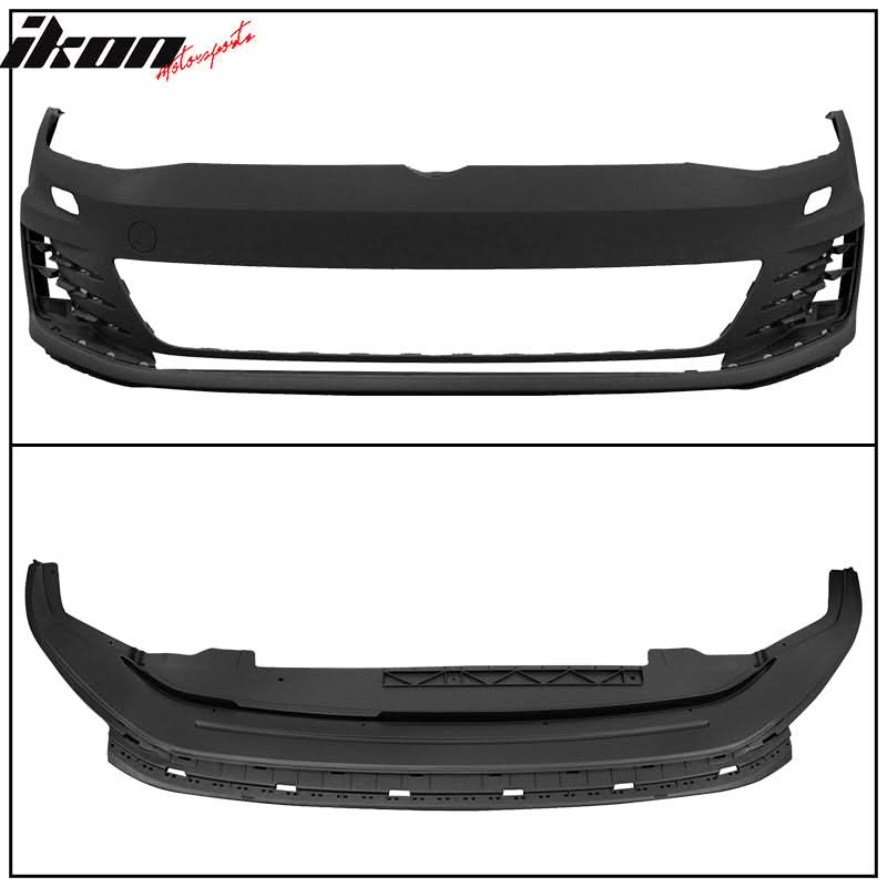 2015-2017 Golf 7 MK7 GTI Type Front Bumper + Black Red Chrome Grille
