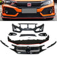 Fits 16-18 Honda Civic TR Front Bumper + Grille + Lip + Foglight Cover