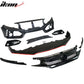 Fits 16-18 Honda Civic TR Front Bumper + Grille + Lip + Foglight Cover