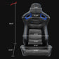 Universal Blue Bezel Racing Seat Dual Slider Cam-lock Belt PU Carbon