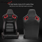 Universal Red Bezel Racing Seat Dual Slider Cam-lock Belt PU Carbon