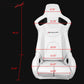 Universal White Bucket Racing Seat Dual Slider Buckle Belt Gray PU