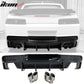 2014-2015 Chevy Camaro Black Rear Diffuser + Quad Exhaust Tips