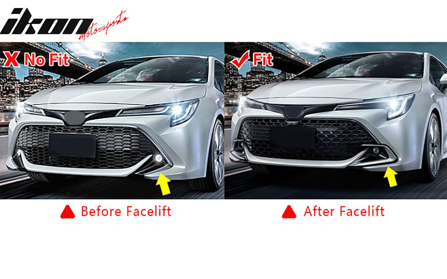 2022-2025 Toyota Corolla Auris 5-Door Matte Black 3PC Front Bumper Lip