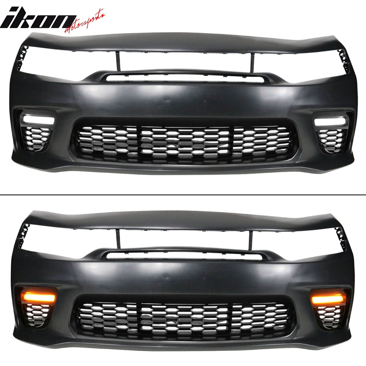 2015-2023 Dodge Charger Widebody SRT LED Front Bumper Matte Black Lip
