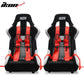 Universal Racing Bucket Seats W/ Slider 4 Point 3" Belt Harness Red
