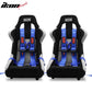 Universal Racing Bucket Seats W/ Slider 4 Point 3" Belt Harness Blue