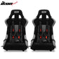 Universal Racing Bucket Seats W/ Slider 4 Point 2" Belt Harness Black