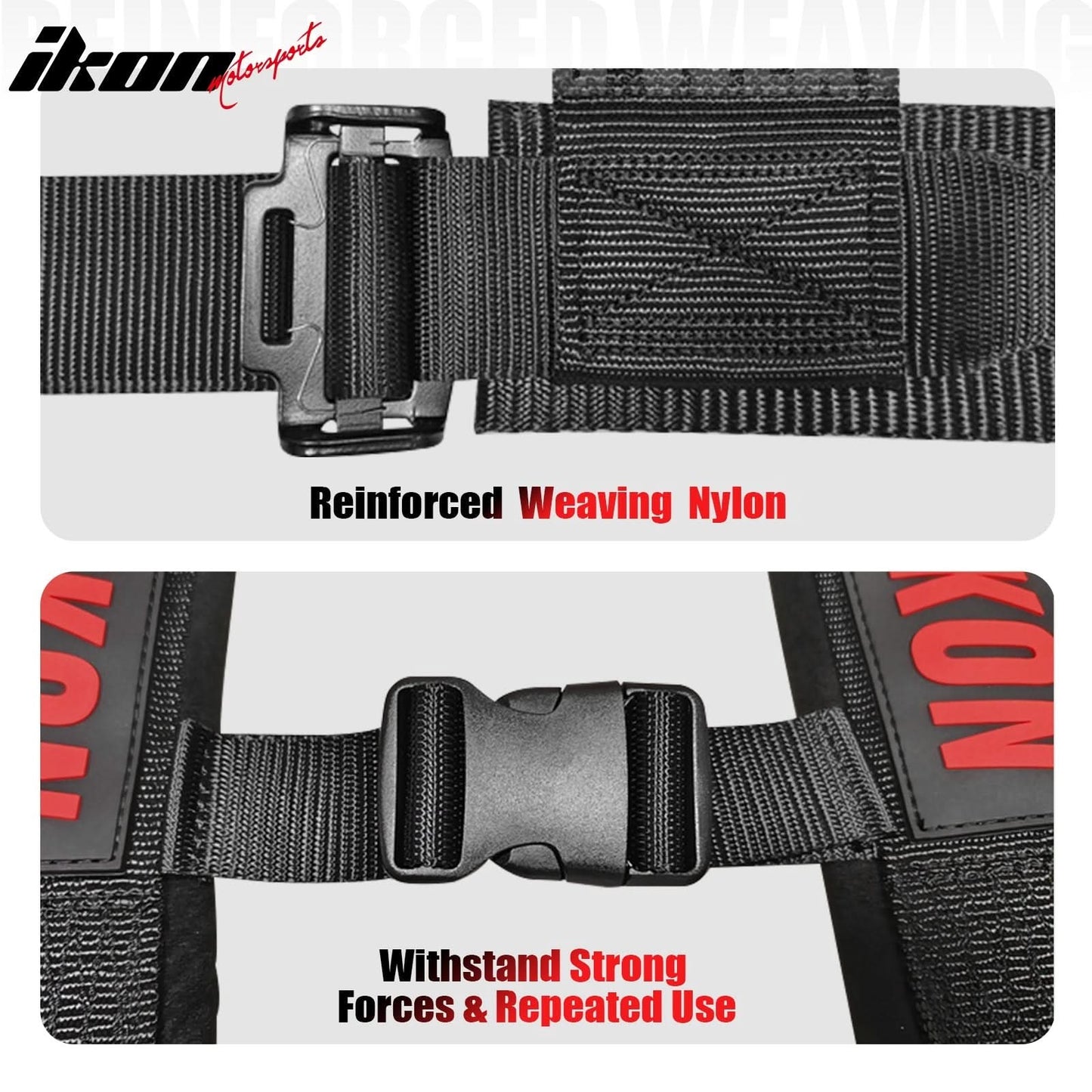 Universal Racing Seat Belt Harness 3" 4 Point Strap Buckle Nylon Black