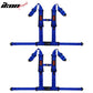 Universal Racing Seat Belt Harness 3" 4 Point Strap Buckle Nylon Blue