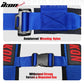 Universal Racing Bucket Seats W/ Slider 4 Point 3" Belt Harness Blue