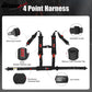Universal 2" Wide 4 Point Buckle Racing Seat Belt Harness Nylon Black