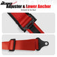 Universal 4 Point Racing Seat Belt Harness 2" Strap Buckle Red