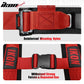 Universal 2" Wide 4 Point Buckle Racing Seat Belt Harness Nylon Red