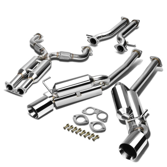 09-16 Nissan 370Z Dual Rolled Tip Catback Exhaust Stainless Steel