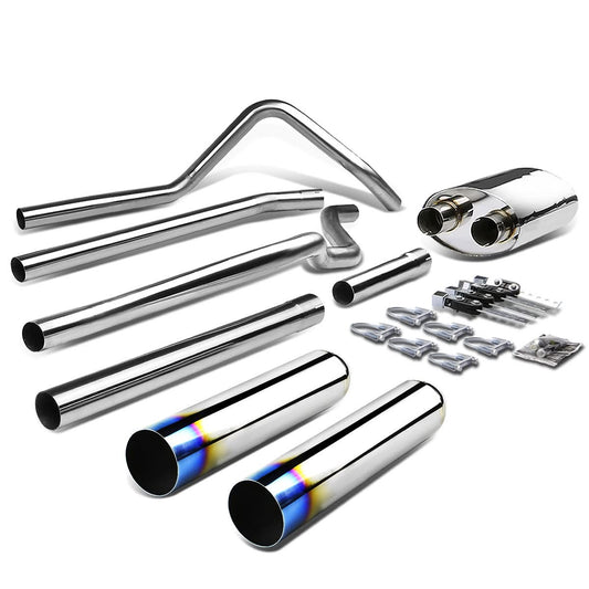 2004-2008 Ford F-150 Type-1 Style Dual Burnt Tip Catback Exhaust - Stainless Steel