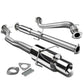 94-97 Honda Accord Single Rolled Tip Catback Exhaust Stainless Steel