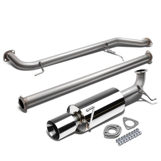 98-02 Honda Accord Single Rolled Tip Catback Exhaust Stainless Steel