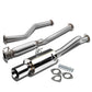 01-05 Honda Civic EX Single Rolled Tip Catback Exhaust - Stainless Steel