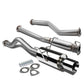 01-05 Honda Civic EX Single Rolled Tip Catback Exhaust - Stainless Steel