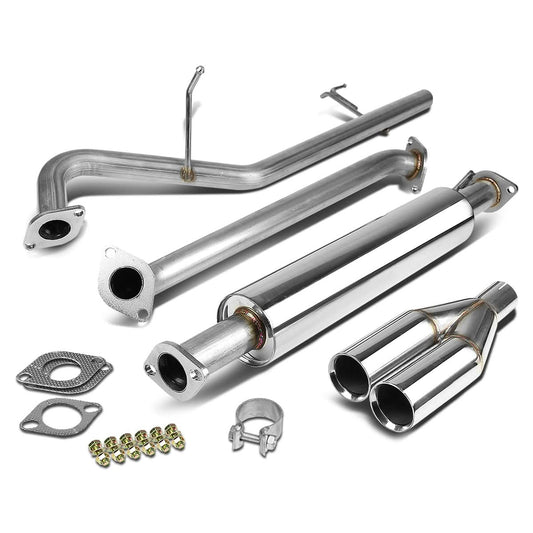 2006-2011 Kia Rio Dual Rolled Tip Catback Exhaust Stainless Steel