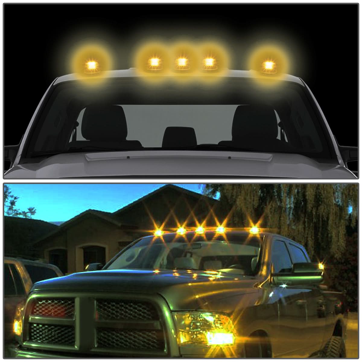 1980-1996 Ford Super Duty Chrome Housing Amber LED Cab Light