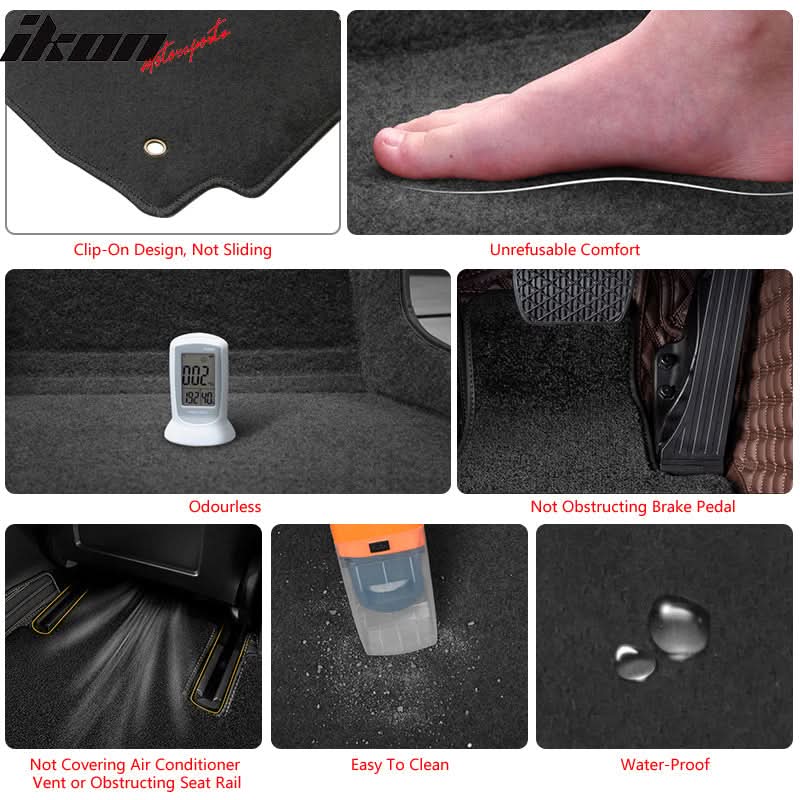 2001-2005 Honda Civic Best Car Floor Mats - 3PC Nylon Set - IKON