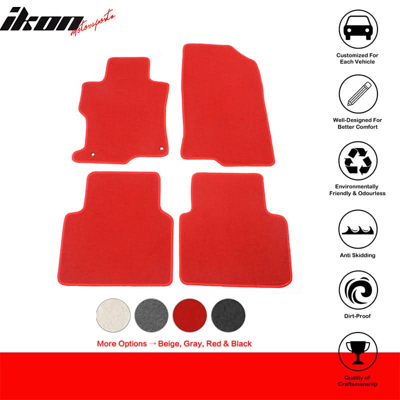 2008-2012 Honda Accord Sedan 4-Door Car Floor Mats Carpet 4PC