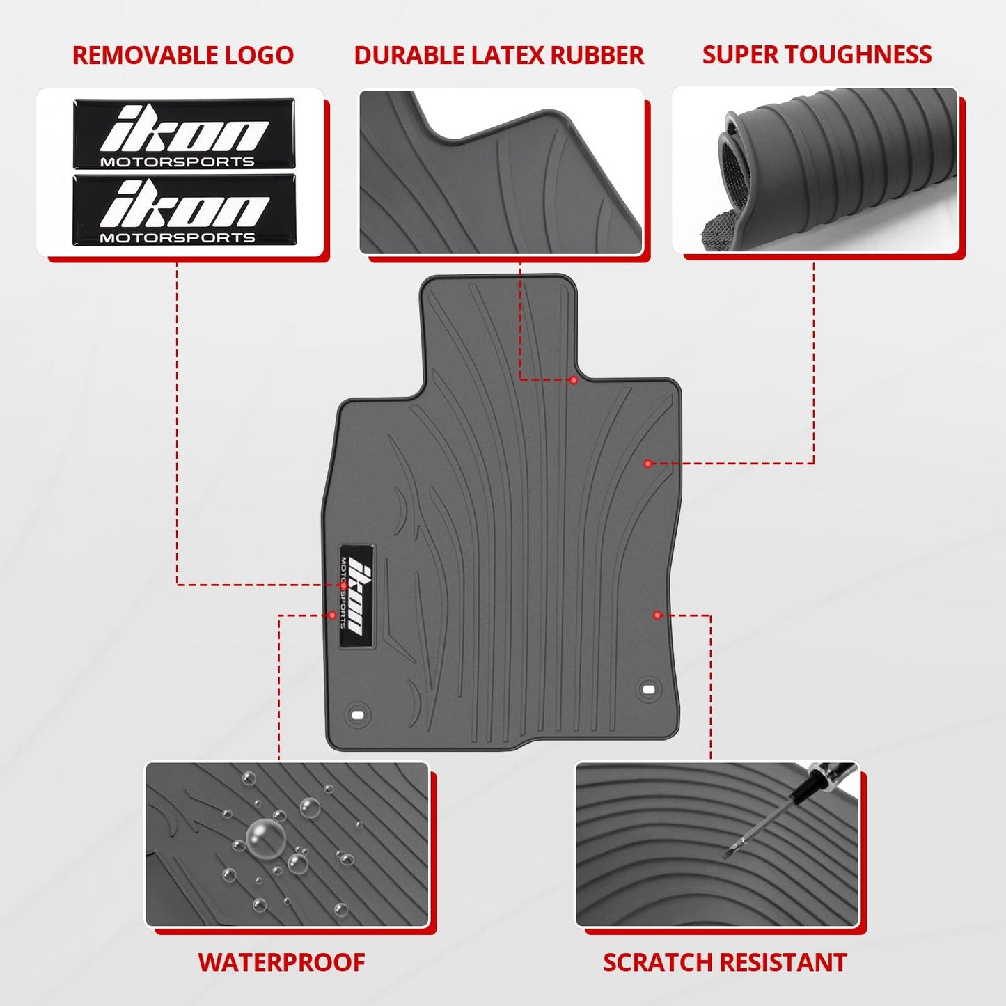 2016-2021 Honda Civic Latex Floor Mats Liner All Weather Carpets