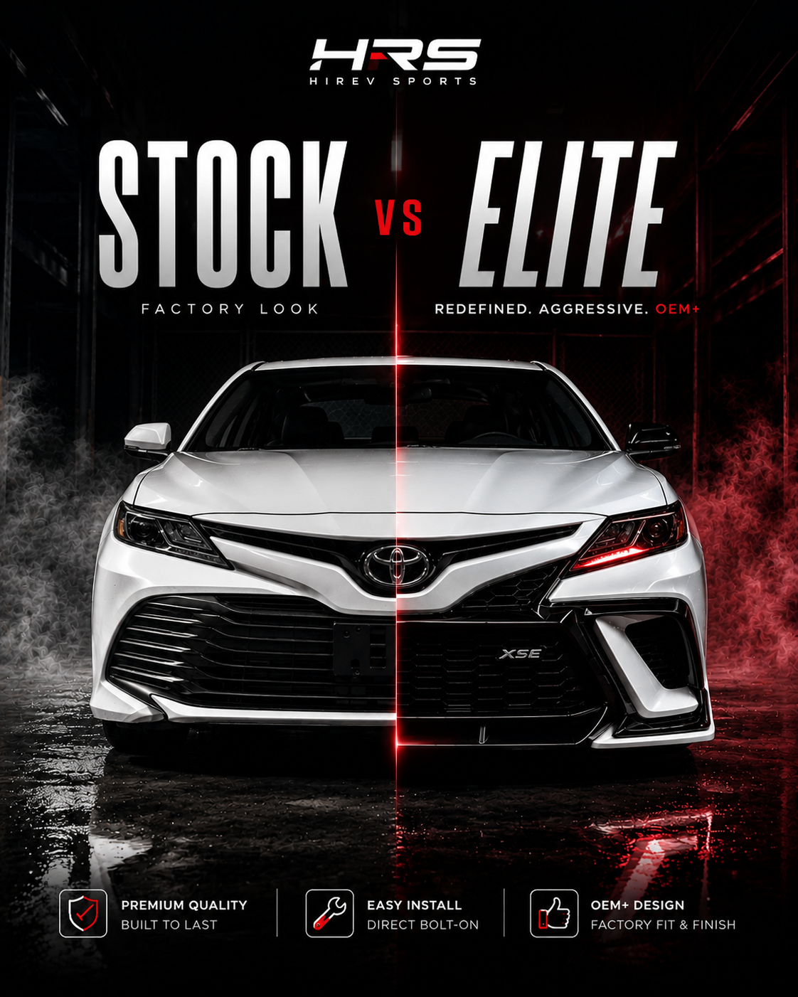 HRS 2018-2024 Toyota Camry SE/XSE/TRD Front Bumper – Elite Series