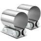 2.25" Stainless Steel Exhaust Band Clamp Set - 2 Piece Butt Joint