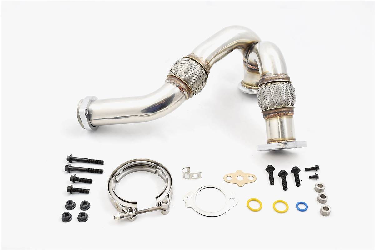 Rudy's Heavy Duty 304 SS Up Pipe Kit & Turbo V-Band Clamp For 03-07 6.0 Powerstroke