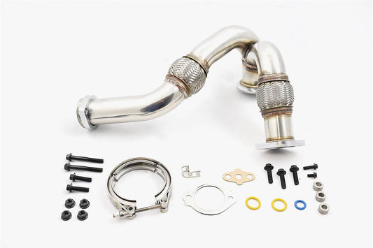 Rudy's Heavy Duty 304 SS Up Pipe Kit & Turbo V-Band Clamp For 03-07 6.0 Powerstroke
