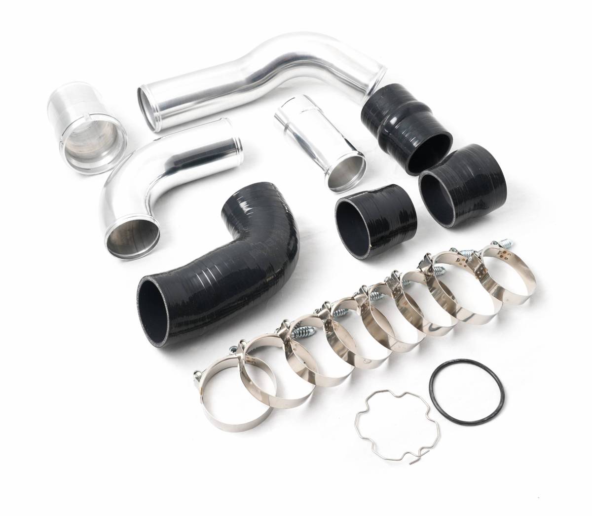 Rudy's Polished Aluminum Hot & Cold Side Intercooler Pipe & Boot Upgrade Kit For 11-16 6.7 Powerstroke