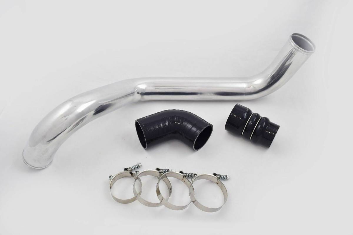 Rudy's Polished Aluminum Hot Side Intercooler Pipe & Boot Kit For 04.5-10 6.6 Duramax