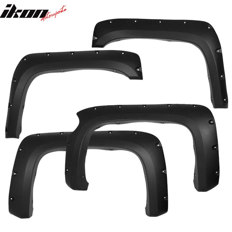 2007-2013 Chevy Silverado 1500 69.3" Short Bed Black Fender Flares PP