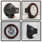 Spyder 7 Inch HID 4x4 fog lights Black/Red Housing w/wiring W/Switch-