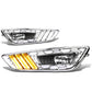 15-17 Ford Focus LED DRL Fog Lights w/ Chrome Bezel (4-DR Only)