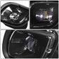 08-17 Freightliner Cascadia Projector LED Fog Lights - Black
