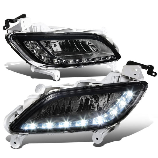 2012-2016 Hyundai Veloster LED DRL Fog Lights with Switch - Smoke